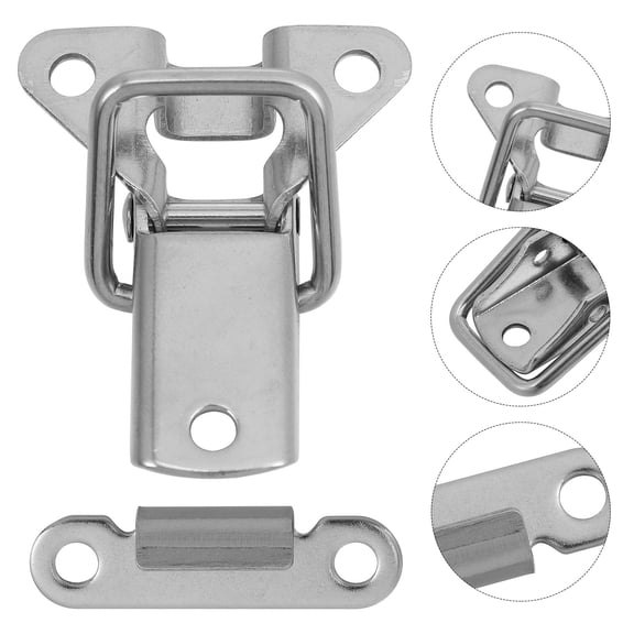 LOLIPPYY 2Pcs Spring Loaded Stainless Steel Cabinet Lock Latch Catch for Home Use Plated Silver