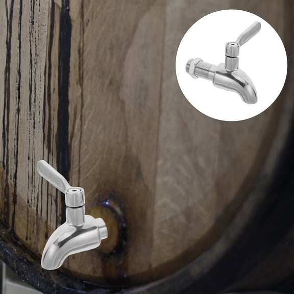 LOLIPPYY 2Pcs Stainless Steel Beverage Dispenser Valve Replacement Spigot Dual Function with Glass Jar Tap