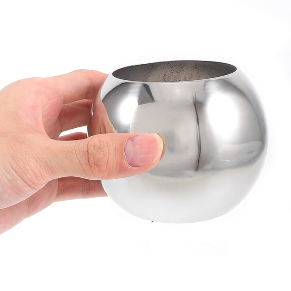 LOLIPPYY 2-Pack Stainless Steel Hollow Decorative Spheres with Cutouts for Garden, Patio, and Outdoor Home Decor
