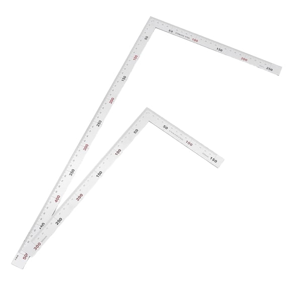 LOLIPPYY Set of 2 Stainless Steel L-Shaped Right Angle Rulers for Carpentry, Woodworking Measuring and Layout Tools