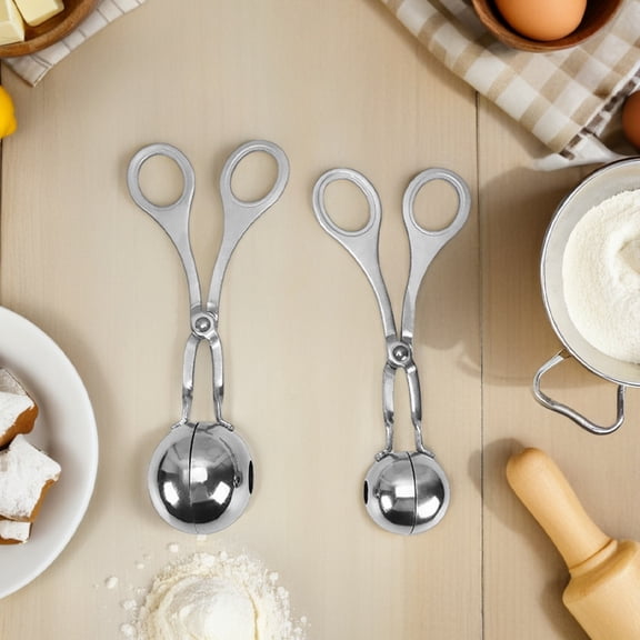 LOLIPPYY 2Pcs Stainless Steel Meatball Maker and Baller Tongs Uniform Size Kitchen Tool