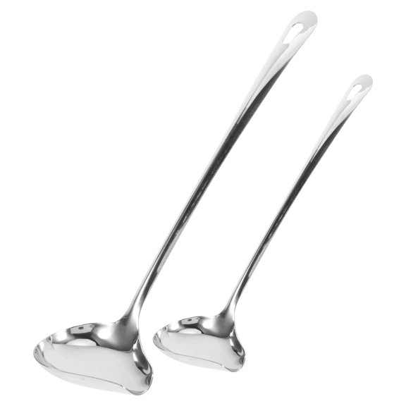LOLIPPYY 2Pcs Stainless Steel Saucier Drizzle Spoons for Kitchen Sauce Serving and Oil Scooping