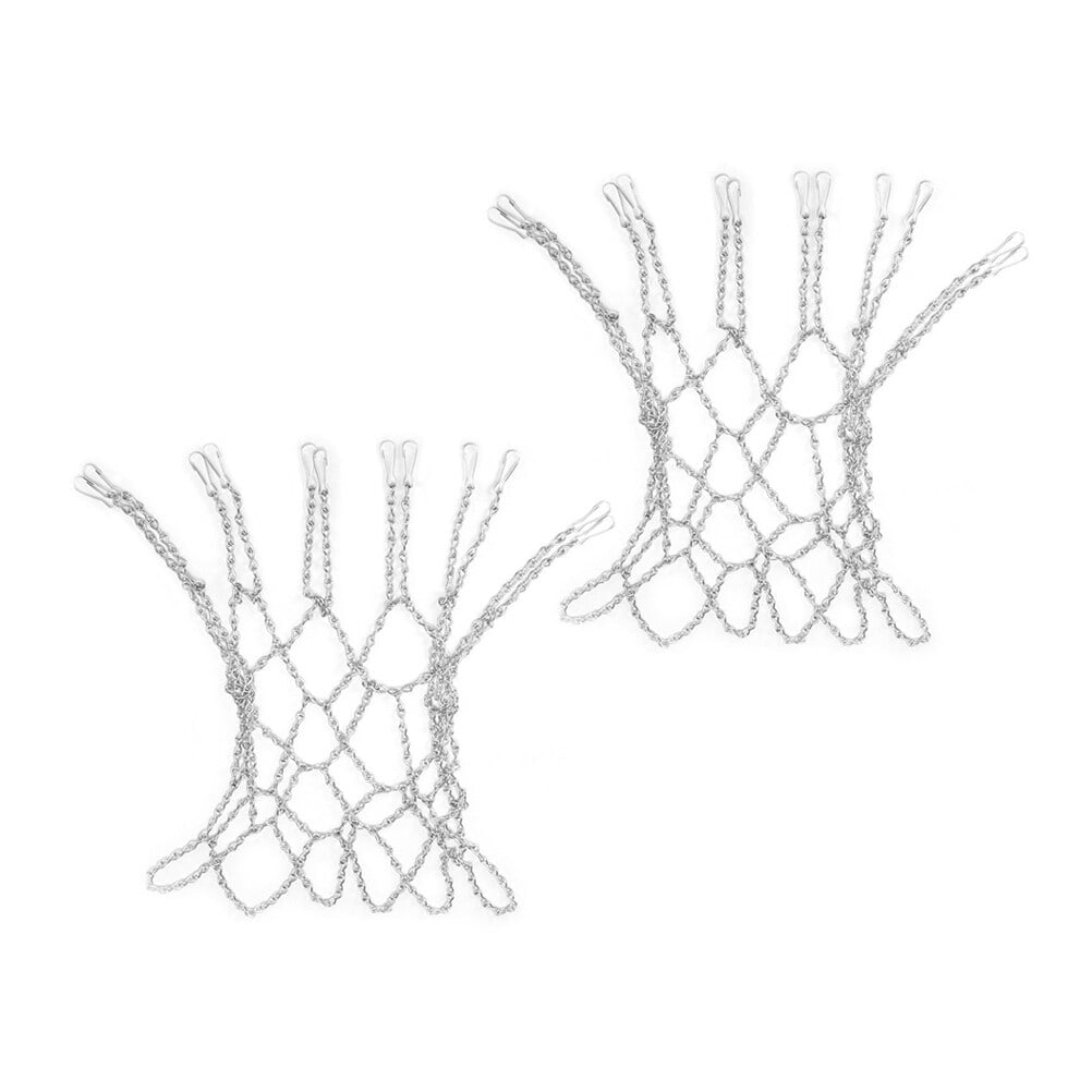 LOLIPPYY 2-Pack Standard Size Heavy Duty Rust-Resistant Iron Chain Basketball Nets, Plated Replacement for Outdoor Courts