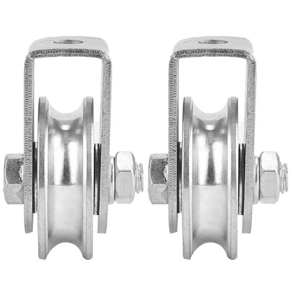 LOLIPPYY 2Pcs Steel Single Pulley Roller with Low Friction for Efficient Load Bearing Tasks