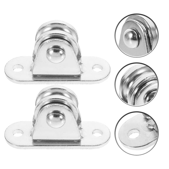 LOLIPPYY 2Pcs Steel Wire Rope Pulley with Lifting Swivel Hook for Ceiling Curtains and Pool Shade Support