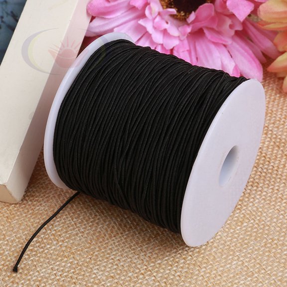 LOLIPPYY 2-Pack Flexible Elastic Stretch Thread for Jewelry Making, Black and White Rolls Included, Craft String