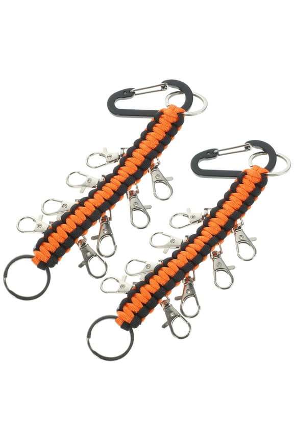 2Pcs Strong Paracord Key Holder with Climbing Lock Buckle for Backpack and Belt Attachment