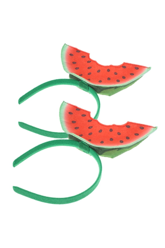 2Pcs Summer Watermelon Headband Fruit-Themed Felt Cloth Hair Accessories for Parties Gatherings
