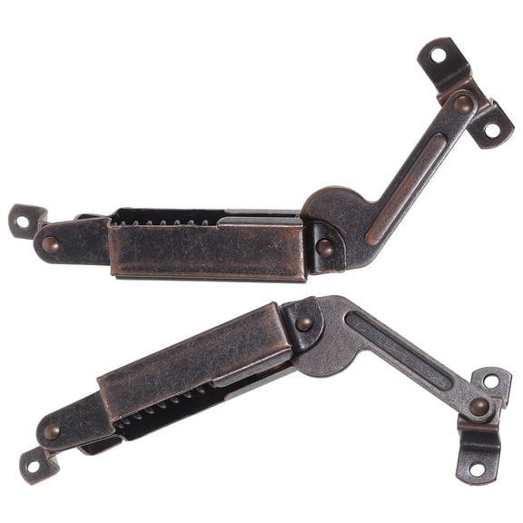 LOLIPPYY 2Pcs Support Hinges Iron Lid Stay Hinge Red Bronze for Furniture Assembly DIY Enthusiasts