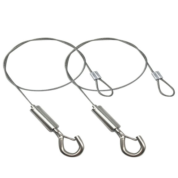 LOLIPPYY 2Pcs Suspension Cable Stainless Steel Silver Hanging Wire for Exhibition Banner Light Box