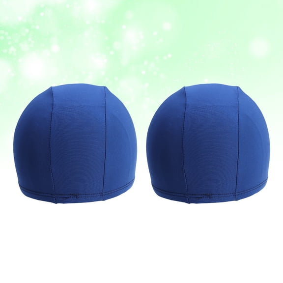 LOLIPPYY 2-Pack Polyester Swim Caps, Elastic Fit for Outdoor Swimming and Water Activities