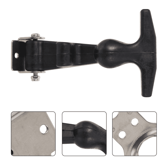 LOLIPPYY 2-Pack Black Stainless Steel Elastic T Handle Draw Latches with Brackets for Hood and Toolbox Secure Closure