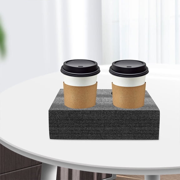 LOLIPPYY 2-Pack Foam Coffee Cup Carrier Trays for Takeout, Perfect for School Events, Parties, and Food Service Packaging