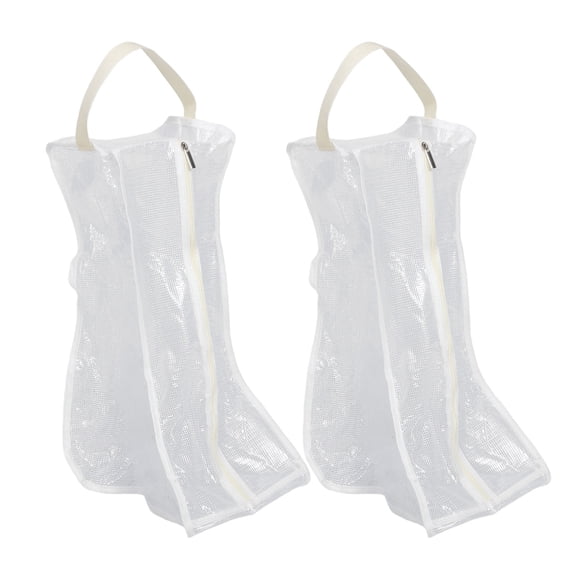 LOLIPPYY 2-Pack Tall Boot Bags Clear Plastic Boot Covers with Zipper Shoe Storage Organizer