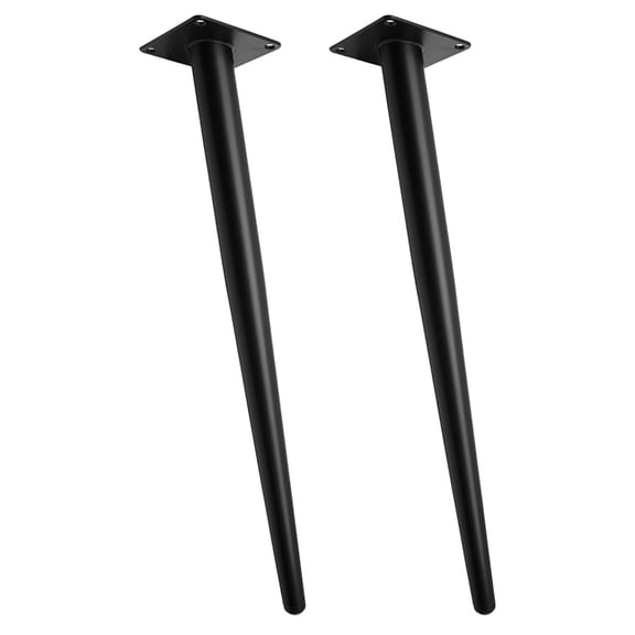 LOLIPPYY 2Pcs Tapered Metal Legs Iron Black Easy Installation for Sofa