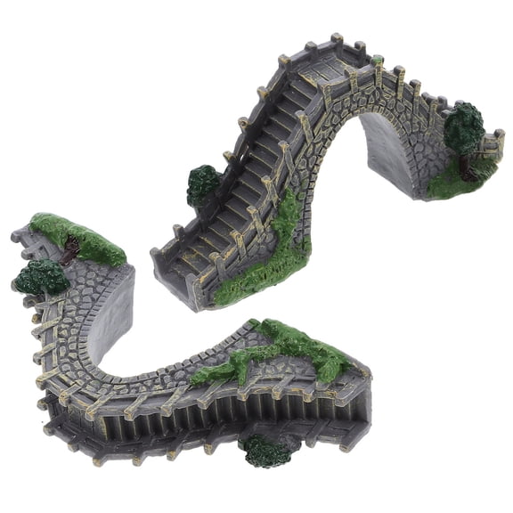 LOLIPPYY 2Pcs Tiny Arch Bridge Craft Model for Garden and Desktop PVC Material