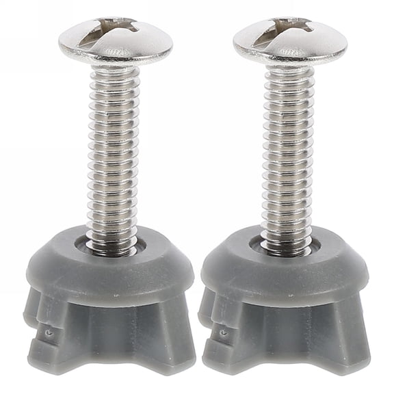 LOLIPPYY 2Pcs Toilet Seat Hinge Bolts Grey Stainless Steel Strong Rust Resistant Replacement