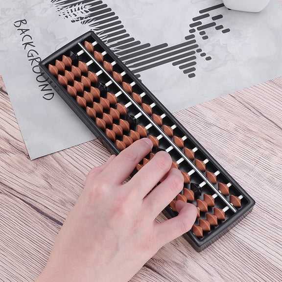 LOLIPPYY 2Pcs Traditional Arithmetic Abacus Brown Plastic Durable and Convenient for Daily Carry