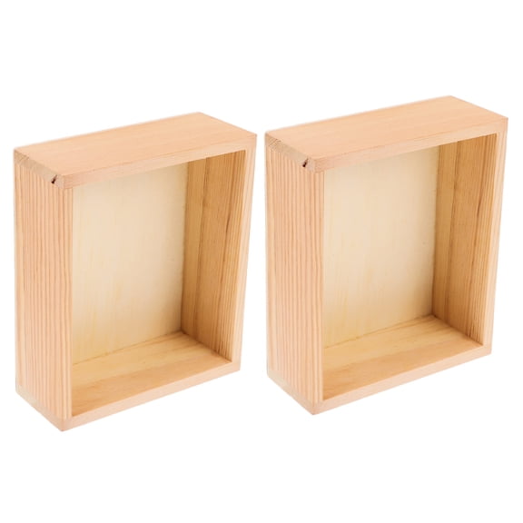 LOLIPPYY 2Pcs Traditional Japanese Wooden Sake Box for Portable Home Kitchen Storage in Khaki Color