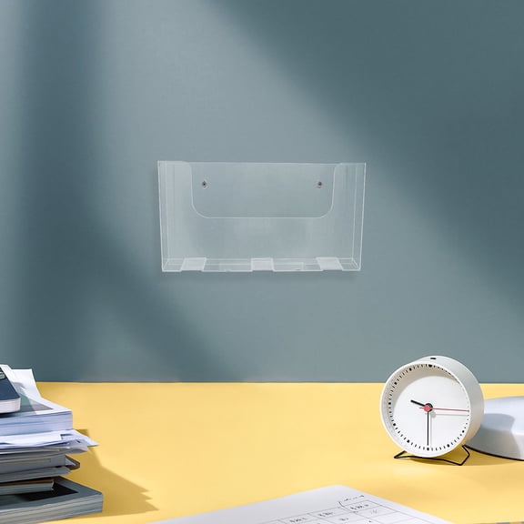 LOLIPPYY 2Pcs Transparent Acrylic Wall File Holder Rack Hanging Organizer for Magazines and Papers
