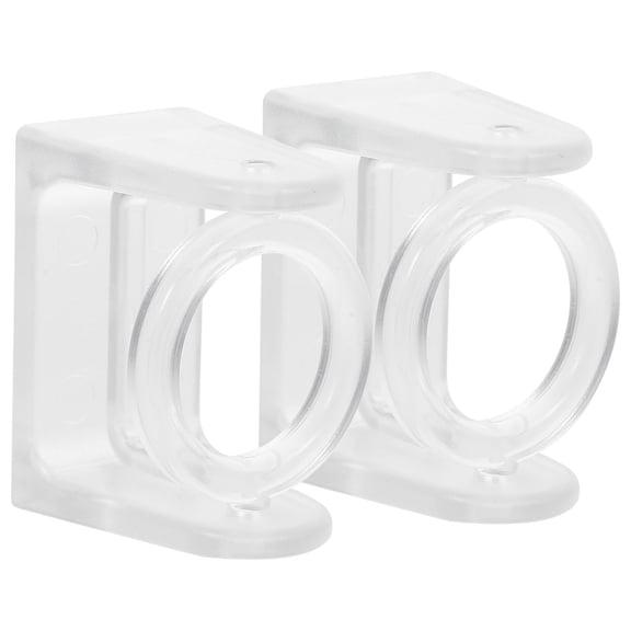 LOLIPPYY 2Pcs Transparent Curtain Rod Holders No Drill ABS Hooks for Home Bathroom Bedroom Kitchen