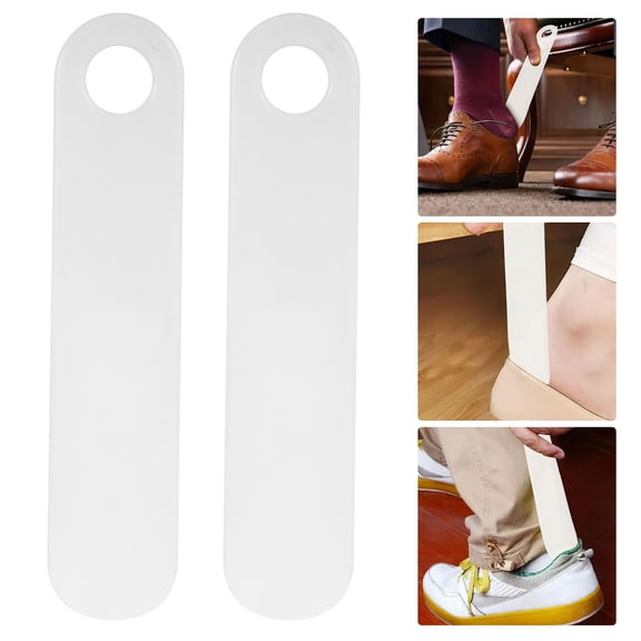 LOLIPPYY 2Pcs Transparent Plastic Shoehorns Portable Shoe Helper for Easy Wearing and Shoe Leveling