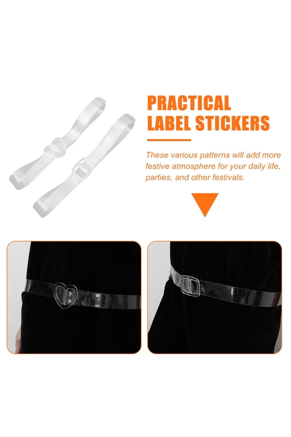 2Pcs Transparent Waist Belt White Easy Dry Lightweight Flexible Jeans Accessories