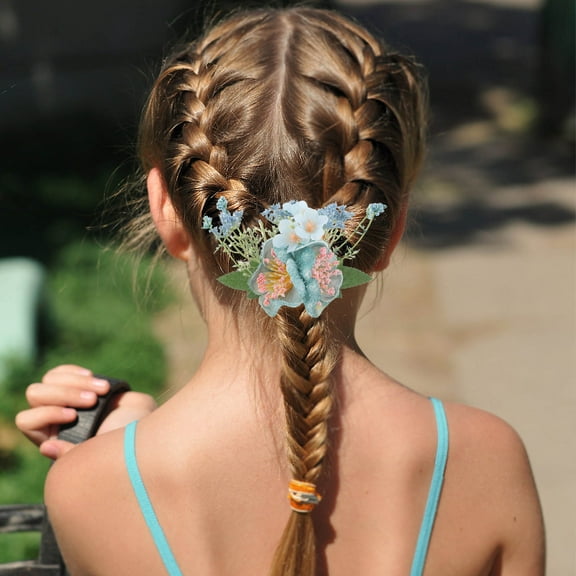 LOLIPPYY 2-Pack Tropical Fabric Flower Hair Combs Hawaiian Headpieces for Bridal Updos and Special Occasions