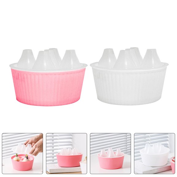 LOLIPPYY 2Pcs Tulip Bulb Hydroponic Planter Pots with Water Level Indicator and Slip Resistant Base Assorted Color