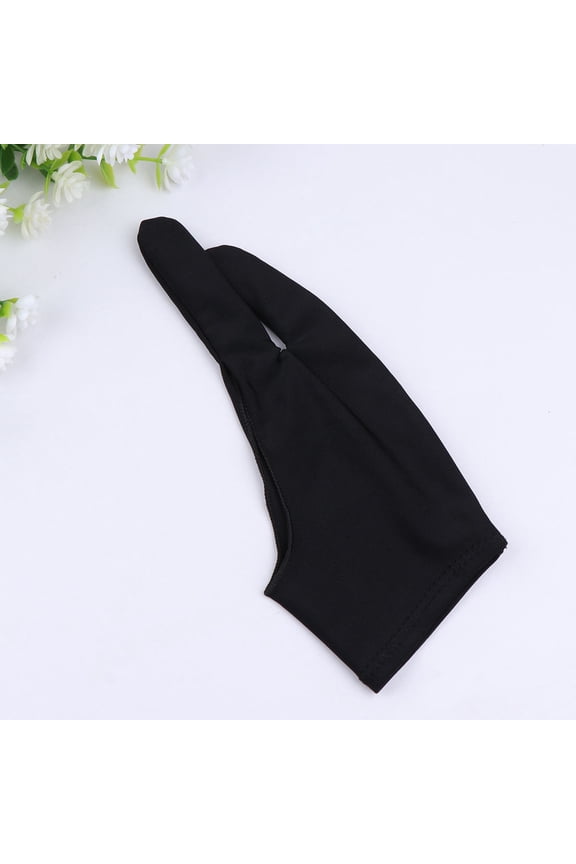 2Pcs Two Finger Painting Gloves Black Anti-Stain Artist Gloves for Drawing