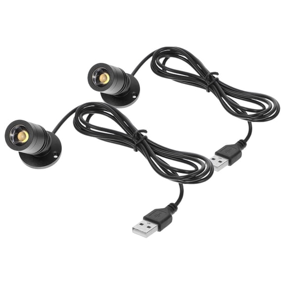 LOLIPPYY 2-Pack USB LED Cabinet Spotlights, Anti-Wear Small Indoor Spotlights for Home Decor and Lighting