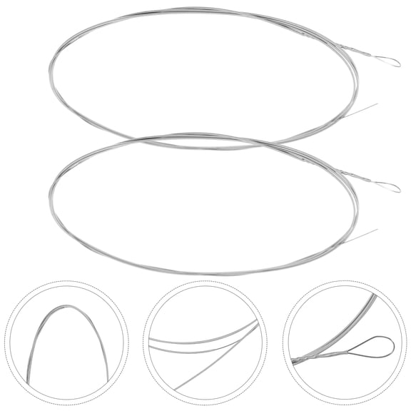 LOLIPPYY 2Pcs Universal Dulcimer String Plated Silver Steel for Sound Replacement