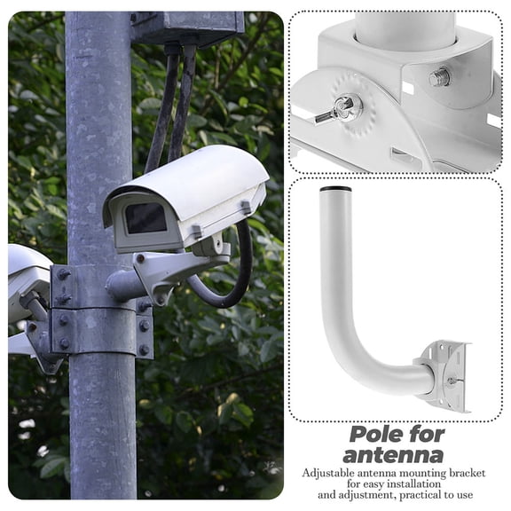 LOLIPPYY 2-Pack Universal White Antenna Mount Poles for Secure Outdoor Bridge Setup and Installation