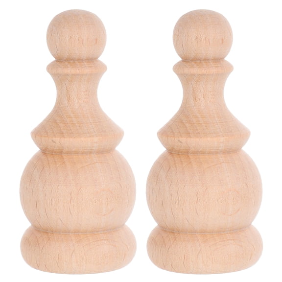 LOLIPPYY 2Pcs Unpainted Wood Finials Decorative Staircase and Fence Post Toppers with Carved Details