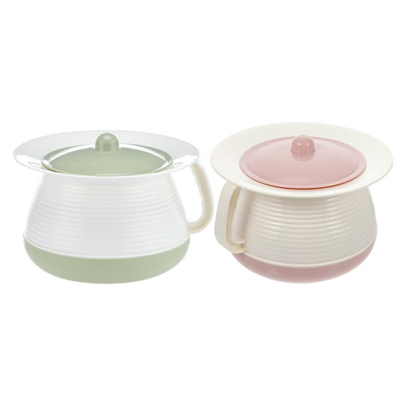 LOLIPPYY 2-Pack Portable Plastic Urinal Pail Pot with Compact Stable Design, Assorted Colors for Travel and Outdoor Use