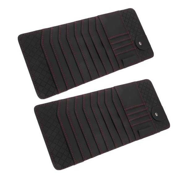 LOLIPPYY 2Pcs Vehicle Cd Holder Black Car Visor Organizer Sun Visor Storage with Sturdy Material and Large Capacity