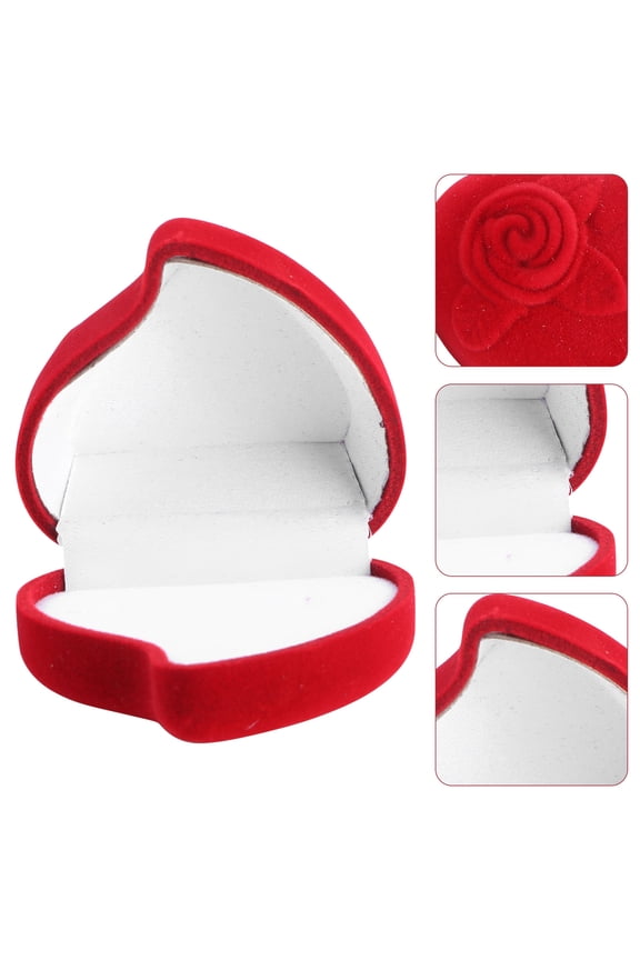 2-Pack Decorative Storage Cases with Rose Flower Design for Wedding, Engagement, and Special Occasions