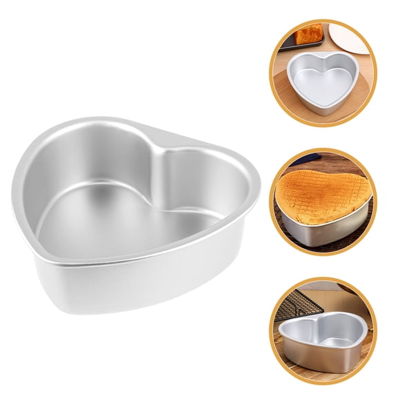 LOLIPPYY 2Pcs Versatile Aluminum Alloy Heart Baking Pans for Birthdays Weddings and Home Use