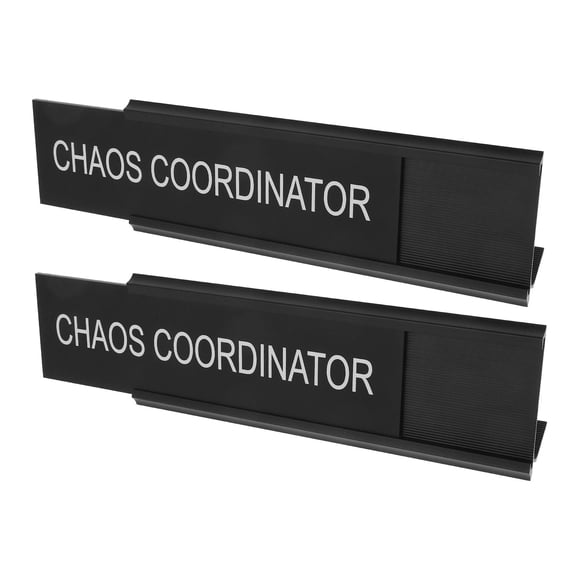 LOLIPPYY 2Pcs Versatile Black Metal Name Plate Display for Table Coffee Tea and Reservation Signs