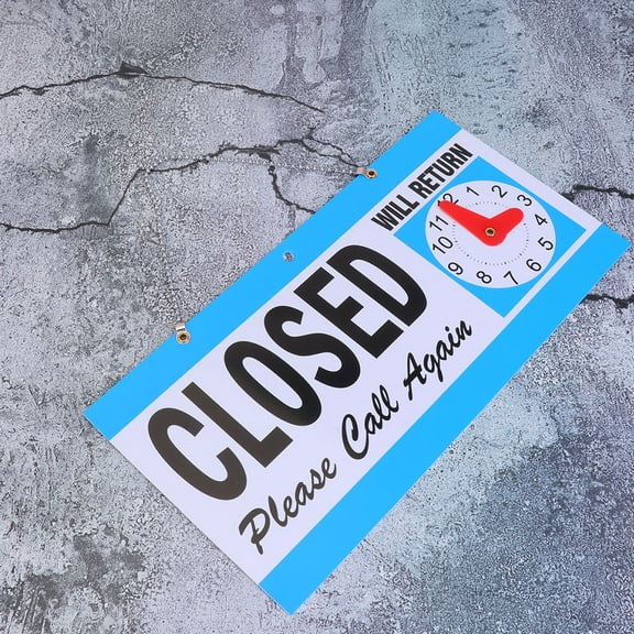 LOLIPPYY 2Pcs Versatile Open Signs for Business Window with Adjustable Hours and Metal Hanging Strip