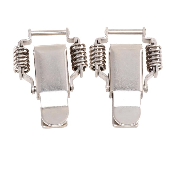 LOLIPPYY 2Pcs Vertical Toggle Clamp Plated Silver with Straight Loop Catch High Strength and Easy Installation