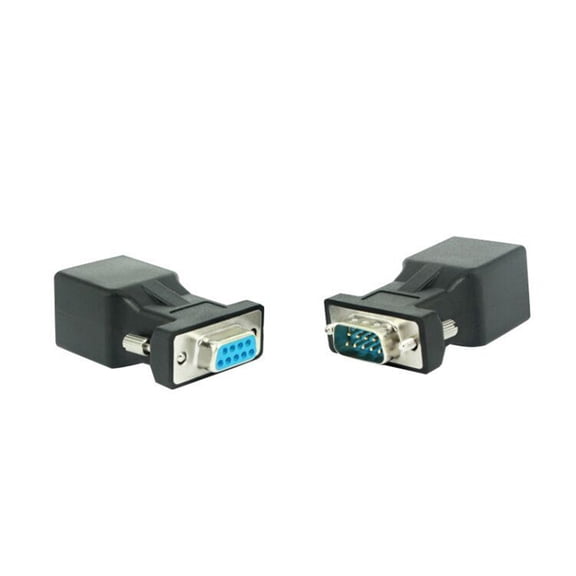 LOLIPPYY 2Pcs Vga Network Cable Connector Adapter for Pc Laptop Projector Compatible Black