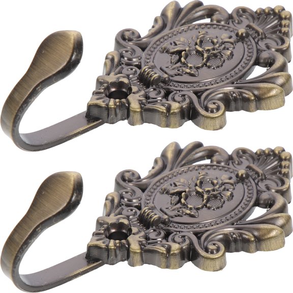 LOLIPPYY 2Pcs Vintage Bronze Holdbacks Zinc Alloy Rose Carve Design For Classic Decor