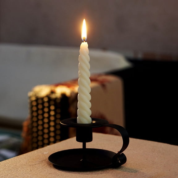 LOLIPPYY 2Pcs Vintage Metal Candlestick with Handle Design Ideal for Romantic Dinner Or Holiday Decor