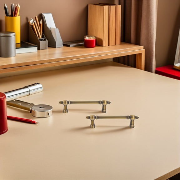 LOLIPPYY 2Pcs Vintage Style Zinc Alloy Cabinet Drawer Pulls Light Brown Decorative Handles for Home