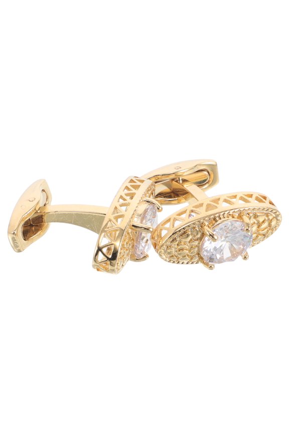 2Pcs Vintage Suit Cufflinks Elegant Design Copper For Weddings