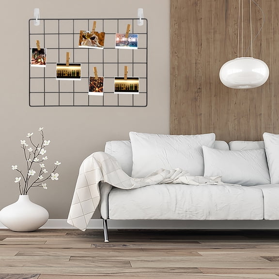 LOLIPPYY 2Pcs Wall Grid Decorative Panels in Black for Photo Display and Home Decorating