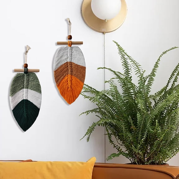 LOLIPPYY 2Pcs Wall Leaf Macrame Cotton Wall Decoration for Christmas