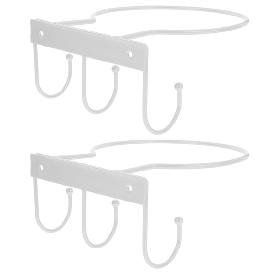 LOLIPPYY 2-Pack White Metal Wall-Mounted Basketball Holders and Sports Storage Organizers for Home and Garage