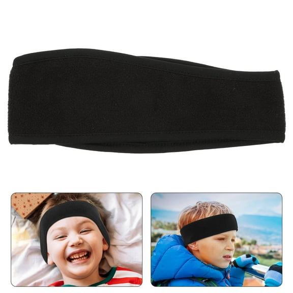 LOLIPPYY 2Pcs Warmth Headband for Cold Black Polyester Ear Warmth Outdoor Headbands